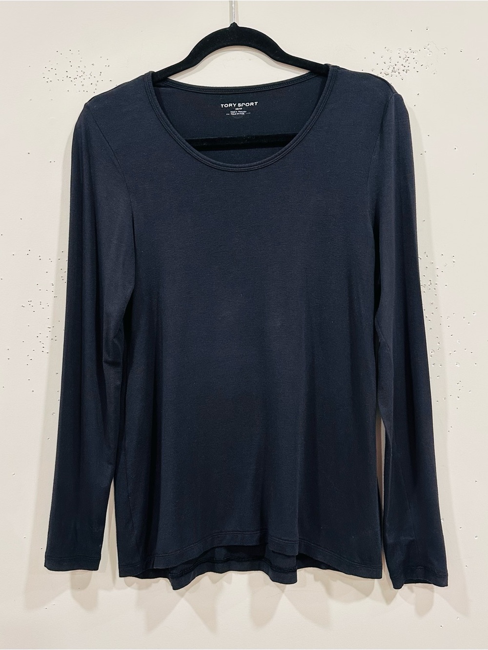 Tory Sport Womens Long Sleeve Top Shirt Black Size XS Activewear